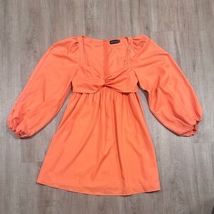 PrettyLittleThing Vibrant Orange Mini Spring or Summer Dress